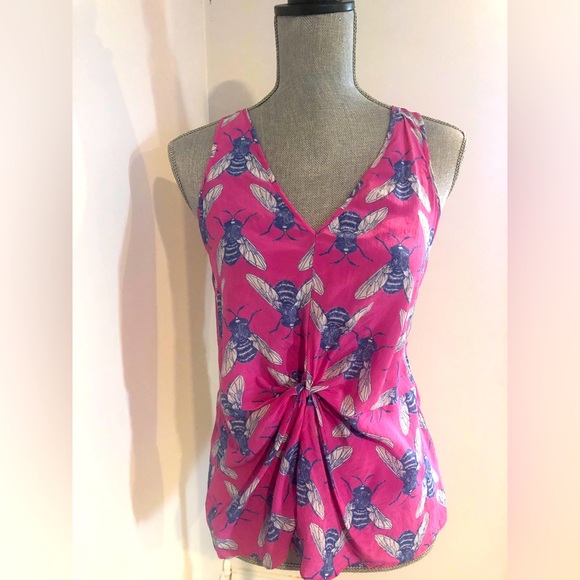 Leifnotes top by Anthropologie this silk tank top is size 4 - Picture 1 of 6